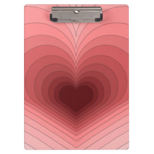 モダンレトロ赤ファンキーピンクヒアリングのクリップボード クリップボード (正面)