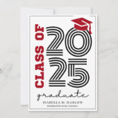 モダンレトロ2025年赤黒グラード 招待状 (正面)