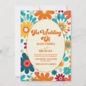 モダンレトロ70のデイジー結婚 招待状 (正面)