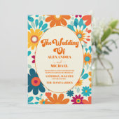 モダンレトロ70のデイジー結婚 招待状 (スタンド正面)