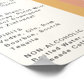 モダンレトロ70のレインボーのドリンク結婚メニューの看板 ポスター (角)