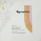 モダンレトロ70のレインボーウェディングレセプションカード エンクロージャーカード