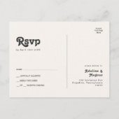 モダンレトロ70のレインボーウェディングRSVPポストカード ポストカード (裏面)