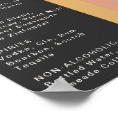 モダンレトロ70のレインボーダークのドリンク結婚メニュー ポスター (角)