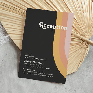 モダンレトロ70のレインボーダークウェディングレセプション エンクロージャーカード