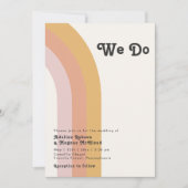 モダンレトロ70のレインボー私たちは結婚の 招待状 (正面)