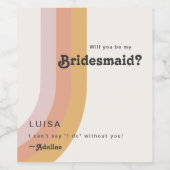 モダンレトロ70のレインボー・ブライドメイド提案 ワインラベル (シングルラベル)