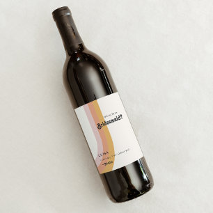 モダンレトロ70のレインボー・ブライドメイド提案 ワインラベル