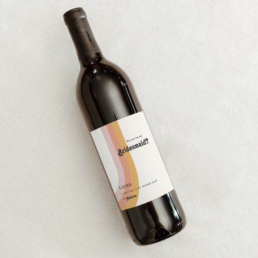 モダンレトロ70のレインボー・ブライドメイド提案 ワインラベル