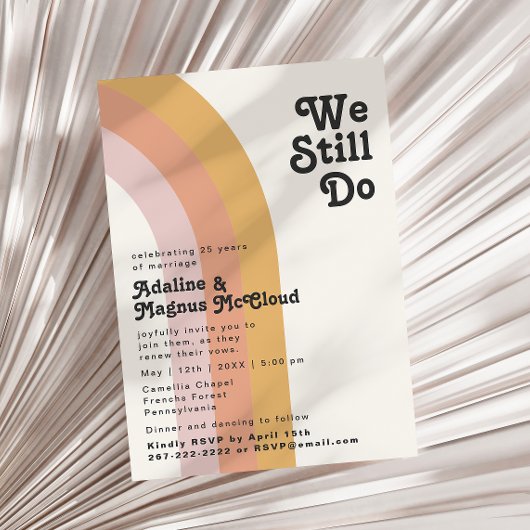 モダンレトロ70の虹まだ誓いの更新 招待状