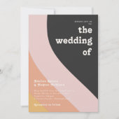 モダンレトロ70の虹ダーク結婚ザ・オブ 招待状 (正面)