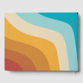 モダンレトロ70カラフルsレインボー結婚ウェーブ ゲストブック (裏面)