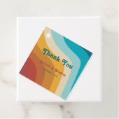 モダンレトロ70カラフルsレインボー結婚ウェーブ フェイバータグ (インサイチュ)