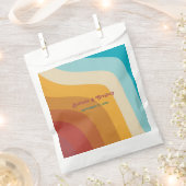 モダンレトロ70カラフルsレインボー結婚ウェーブ フェイバーバッグ (クリップ留めされた状態)