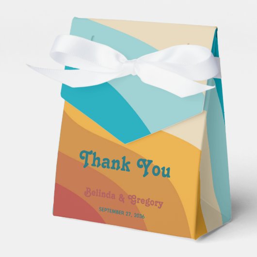 モダンレトロ70カラフルsレインボー結婚ウェーブ フェイバーボックス (正面サイド)