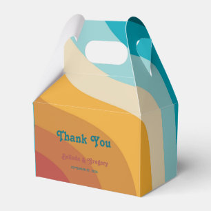 モダンレトロ70カラフルsレインボー結婚ウェーブ フェイバーボックス