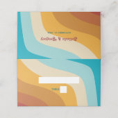 モダンレトロ70カラフルsレインボー結婚ウェーブ プレイスカード (外部開封)