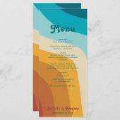 モダンレトロ70カラフルsレインボー結婚ウェーブ メニュー (正面/裏面)