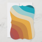 モダンレトロ70カラフルsレインボー結婚ウェーブ 招待状 (裏面)