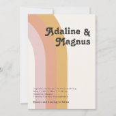 モダンレトロ70ズレインボーカジュアルズ結婚 招待状 (正面)