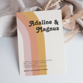 モダンレトロ70ズレインボーカジュアルズ結婚 招待状