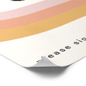 モダンレトロ70ズレインボーゲストブックサイン ポスター (角)