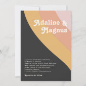 モダンレトロ70ズレインボーダーク結婚ズ 招待状 (正面)