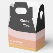 モダンレトロ70ズレインボーダーク結婚式の引き出物ボックス フェイバーボックス (オープン)