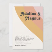 モダンレトロ70ズレインボー結婚ズ 招待状 (正面)