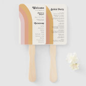 モダンレトロ70ズレインボー結婚式 プログラムハンドファン ハンドファン (正面&裏面)