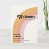 モダンレトロ70ズレインボー |折り曲げ結婚式 プログラム (正面)