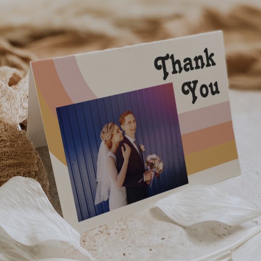 モダンレトロ70ズレインボー |折り畳み写真 サンキューカード