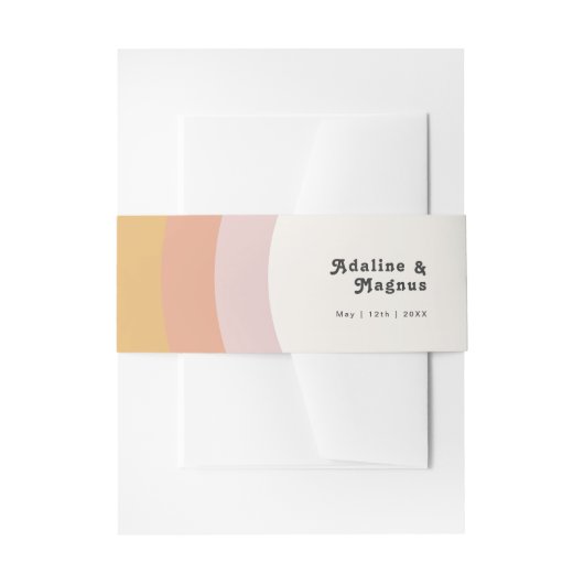 モダンレトロ70ズレインボー 招待状ベリーバンド (正面例)