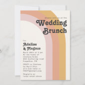 モダンレトロ70レインボーのブ結婚ランチの投資 招待状 (正面)