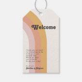 モダンレトロ70レインボー結婚ズ・ウェルカム ギフトタグ (正面)