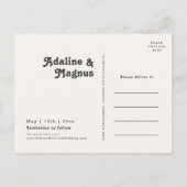 モダンレトロ70年代虹色写真Save The Date インビテーションポストカード (裏面)