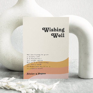 モダンレトロ70'sレインボーウェディングウィッシュウェル エンクロージャーカード