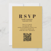モダンレトロ70s燃えたオレンジ色のQRコード結婚s 招待状 (裏面)