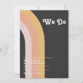 モダンレトロ70's Rainbow Dark We Do 結婚's 招待状 (正面)