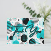 モダンレトロ80s 90s幾何学的エニグマ サンキューカード (スタンド正面)