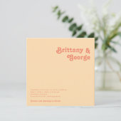 モダンレトロ |オレンジクリームスクエア結婚ズ 招待状 (スタンド正面)