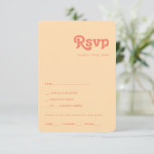 モダンレトロ |オレンジクリームメニュー選択RSVPカード 出欠カード (スタンド正面)