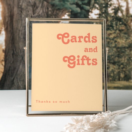 モダンレトロ | オレンジクリーム カードとギフト サイン