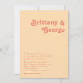 モダンレトロ |オレンジクリー伝統的ム結婚ズ 招待状 (正面)