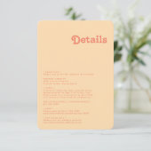 モダンレトロ |オレンジ色のクリーム詳細丸いエッジ エンクロージャーカード (スタンド正面)