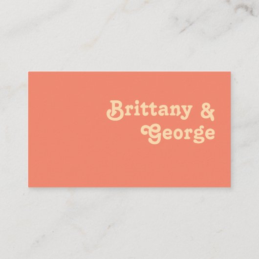 モダンレトロ |コーラルフラッ結婚トの座席表 プレイスカード (裏面)