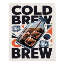 モダンレトロ コールドブリュー コーヒー アートプリント ポスター