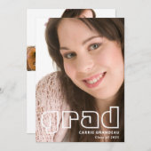 モダンレトロ | 写真のグラード発表 招待状 (正面/裏面)