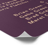 モダンレトロ |濃い紫のアルファベットの座席 ポスター (角)