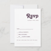 モダンレトロ |濃い紫の歌のリクエストRSVPカード 出欠カード (正面)